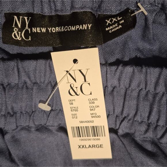New York & Company | NWT | Blue Linen Capri Pants | XXL - Picture 6 of 8